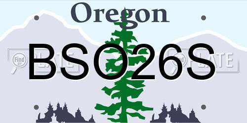 BSO26S Oregon License Plate