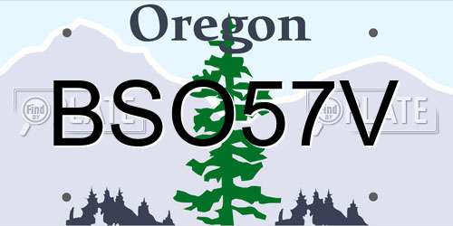 BSO57V Oregon License Plate