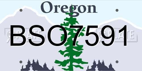 BSO7591 Oregon License Plate