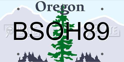 BSOH89 Oregon License Plate
