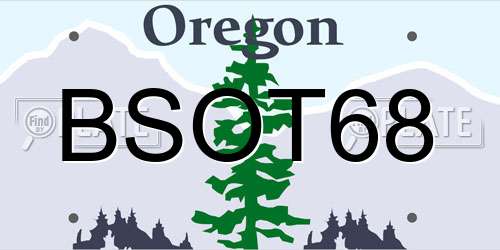 BSOT68 Oregon License Plate