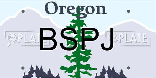 BSPJ Oregon License Plate
