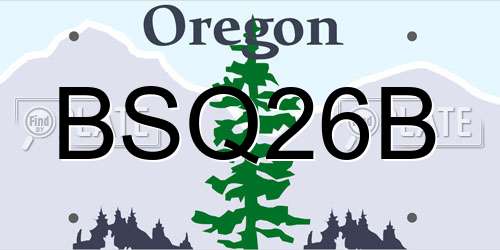 BSQ26B Oregon License Plate