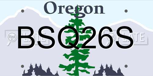 BSQ26S Oregon License Plate