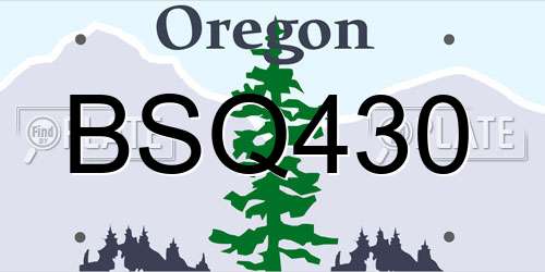 BSQ430 Oregon License Plate