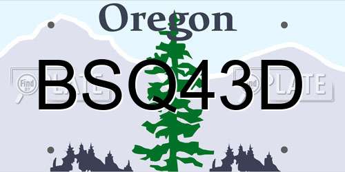 BSQ43D Oregon License Plate