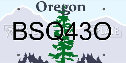 BSQ43O Oregon License Plate