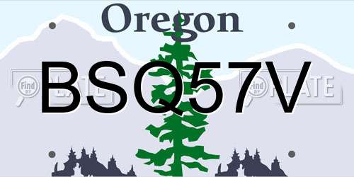 BSQ57V Oregon License Plate