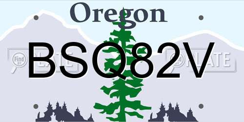 BSQ82V Oregon License Plate