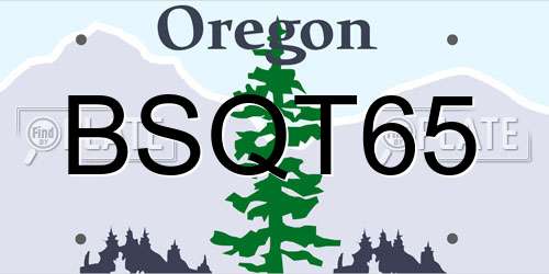 BSQT65 Oregon License Plate