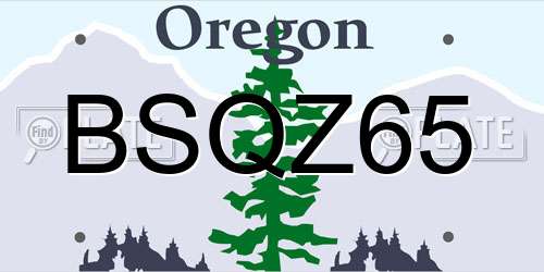 BSQZ65 Oregon License Plate