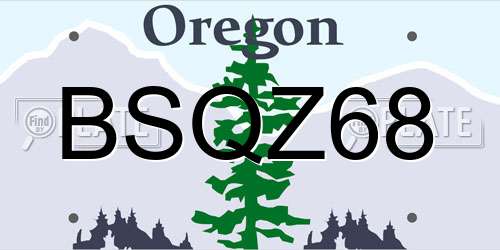 BSQZ68 Oregon License Plate