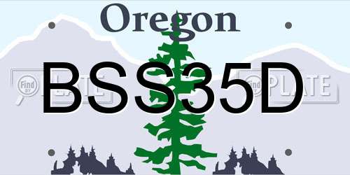 BSS35D Oregon License Plate