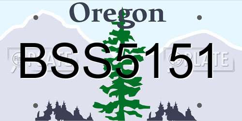 BSS5151 Oregon License Plate