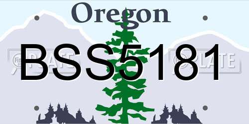 BSS5181 Oregon License Plate