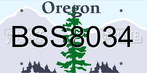 BSS8034 Oregon License Plate