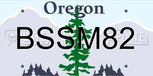 BSSM82 Oregon License Plate
