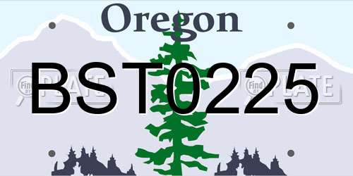 BST0225 Oregon License Plate