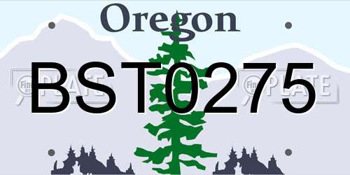 BST0275 Oregon License Plate