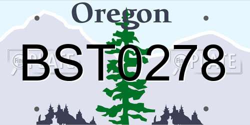 BST0278 Oregon License Plate