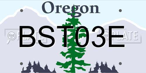 BST03E Oregon License Plate