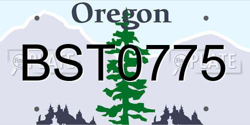 BST0775 Oregon License Plate