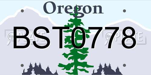 BST0778 Oregon License Plate