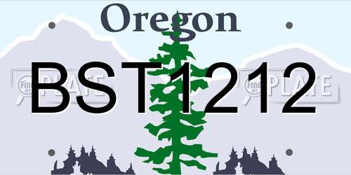 BST1212 Oregon License Plate