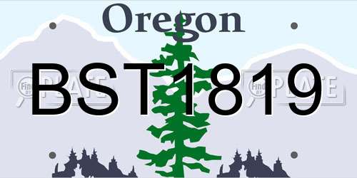 BST1819 Oregon License Plate
