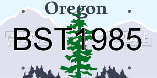 BST1985 Oregon License Plate