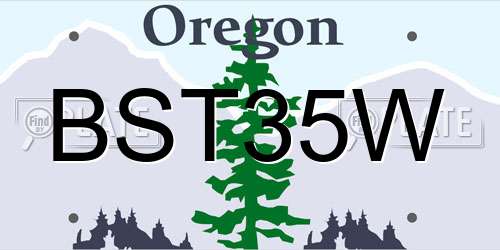 BST35W Oregon License Plate