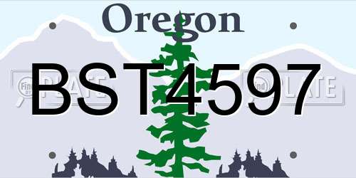 BST4597 Oregon License Plate