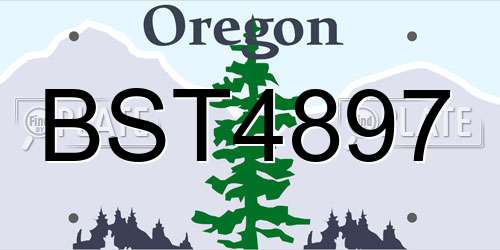 BST4897 Oregon License Plate