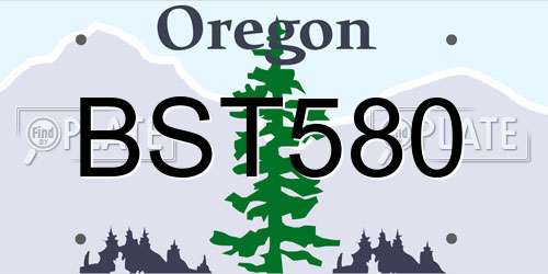BST580 Oregon License Plate