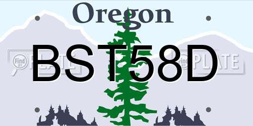 BST58D Oregon License Plate