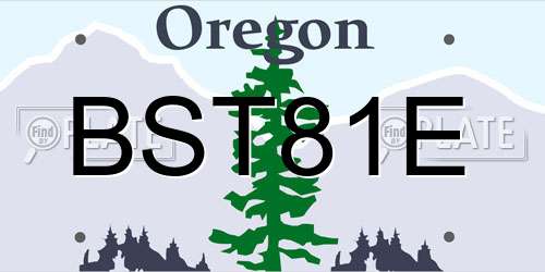 BST81E Oregon License Plate