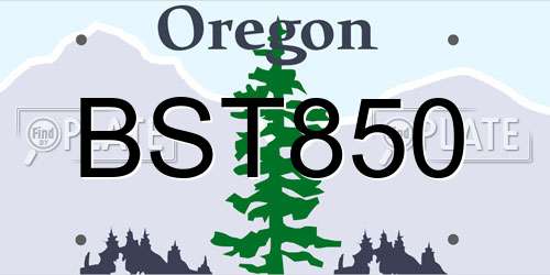 BST850 Oregon License Plate