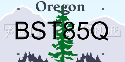 BST85Q Oregon License Plate