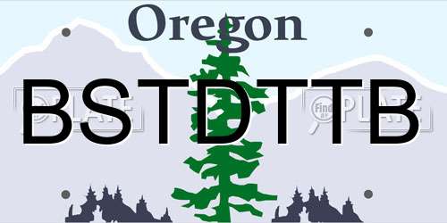 BSTDTTB Oregon License Plate