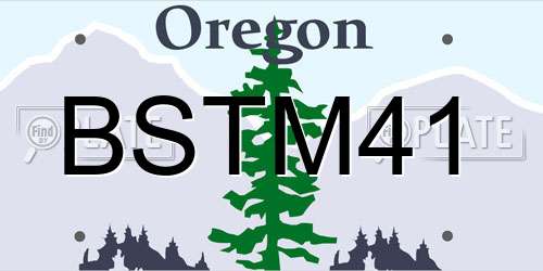 BSTM41 Oregon License Plate