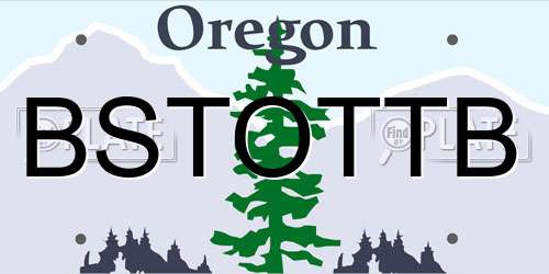 BSTOTTB Oregon License Plate