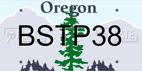 BSTP38 Oregon License Plate