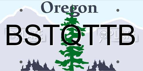 BSTQTTB Oregon License Plate