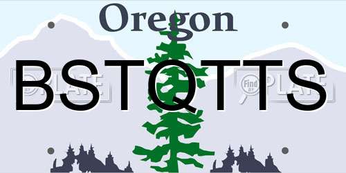 BSTQTTS Oregon License Plate