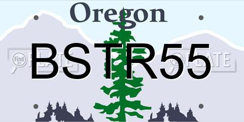 BSTR55 Oregon License Plate