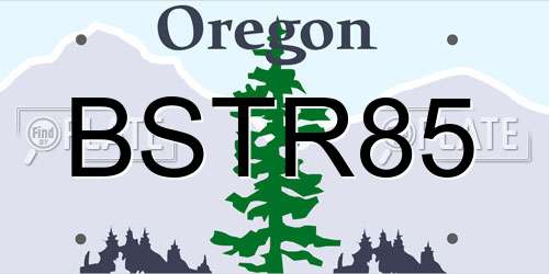 BSTR85 Oregon License Plate