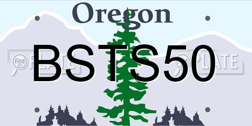 BSTS50 Oregon License Plate