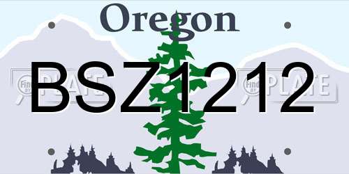 BSZ1212 Oregon License Plate