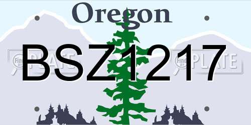 BSZ1217 Oregon License Plate
