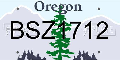 BSZ1712 Oregon License Plate